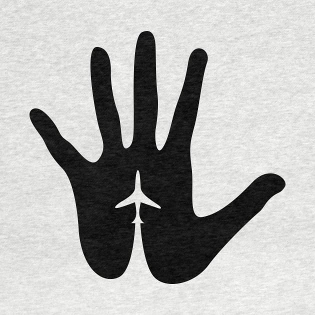 Hand with Airplane Minimalist Design by Avion